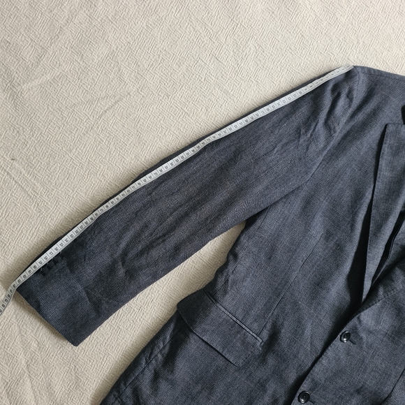 M.J. Bale wool blazer / suit jacket, navy and charcoal checked / plaid, 42R - Picture 15 of 17